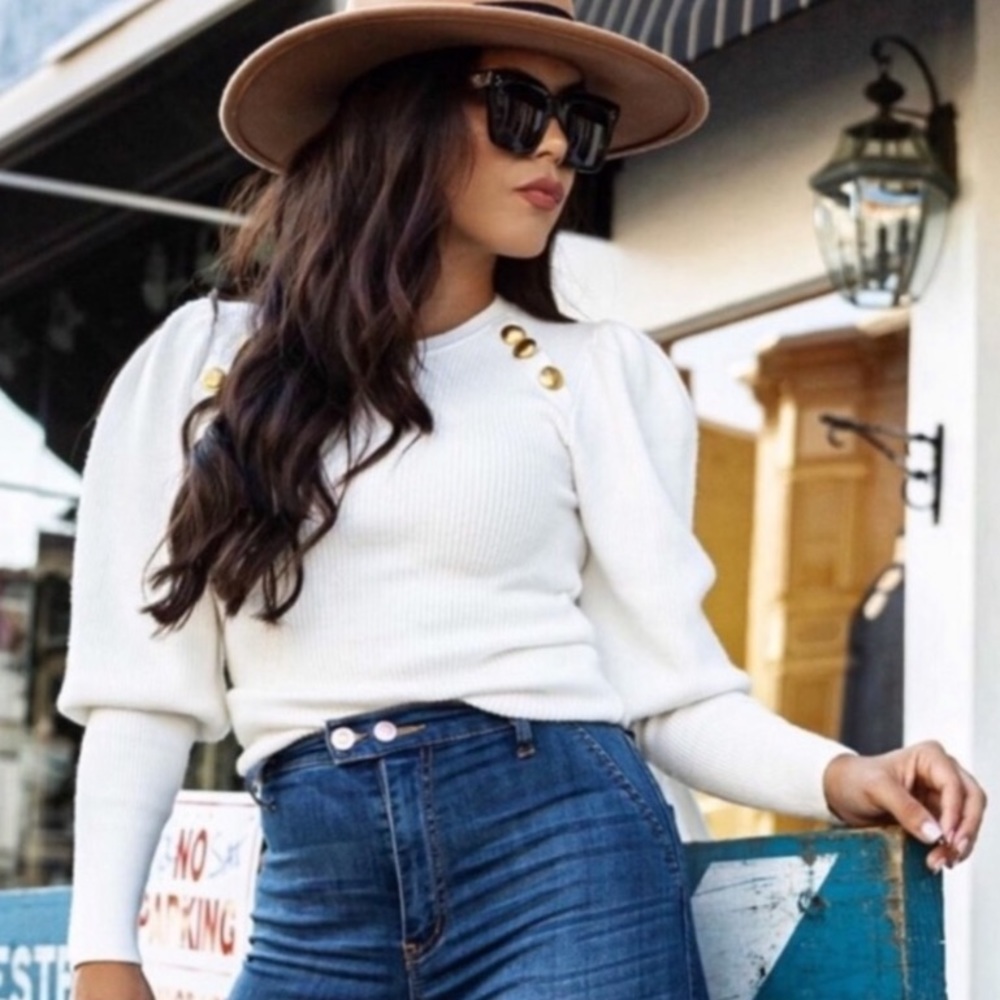 ZARA Puff Sleeve Sweater